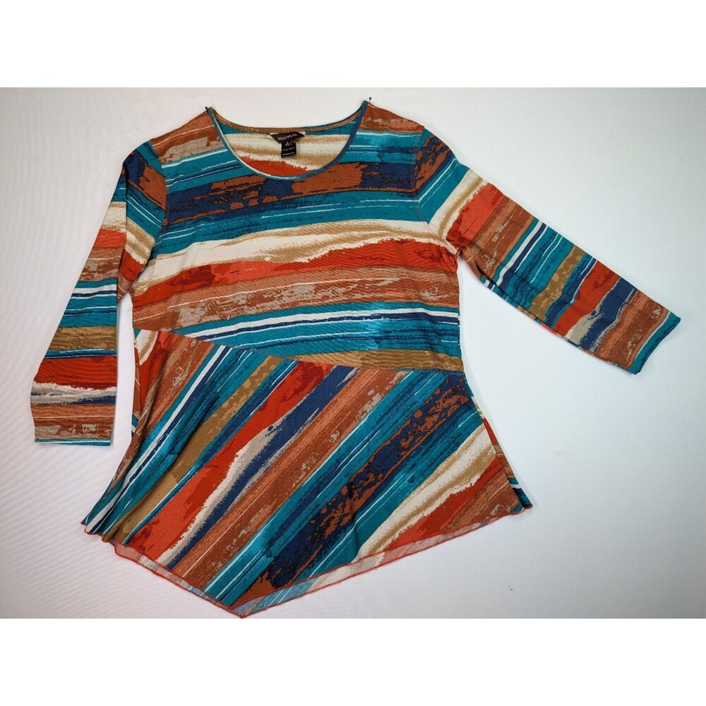Multiples Tunic Top Women Large Multicolor Boho Artsy